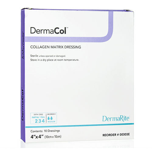 DermaRite DermaCol Collagen Matrix Dressing, 4" x 4" (00303E)