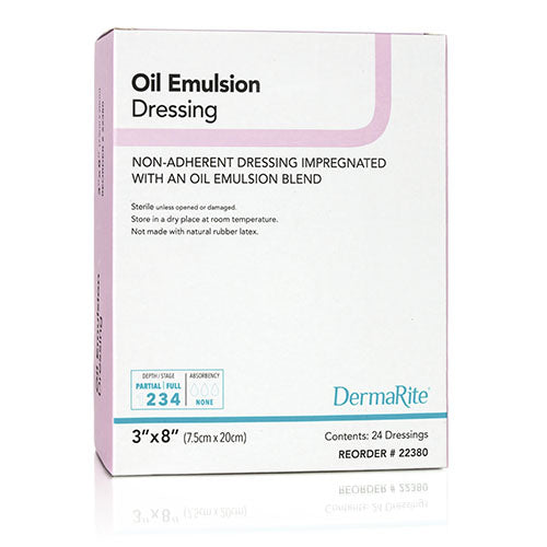 DermaRite Oil Emulsion Wound Dressing, 3" x 8" (22380)