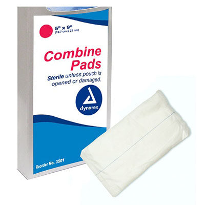 Dynarex Non-adherent Combine Pad, 5" x 9" (3501)