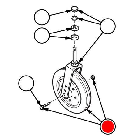 Replacement Caster Wheel, for Everest & Jennings Traveler HD (90763441)