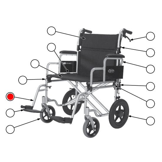 Replacement Front Rigging, for Everest & Jennings Bariatric Transport Chair (EJ777-3FR)