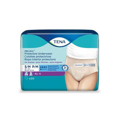 Essity TENA Proskin Maximum Absorbency Underwear for Women, Small/Medium (73020)