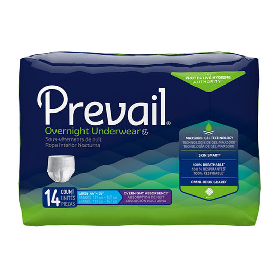 First Quality Prevail Unisex Overnight Underwear, Large, 44" x 58" (PVX-513)
