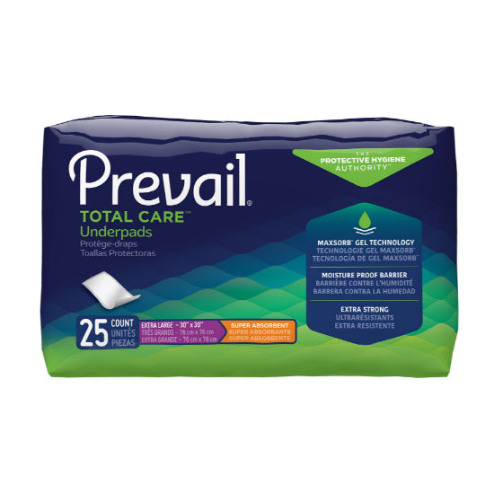 First Quality Prevail Total Care Super Absorbent Underpad, X-Large, 30" x 30" (UP-100/1)