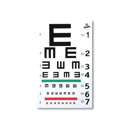 Grafco Illuminated Illiterate/Tumbling E Eye Test Chart, 10' Distance (1262)
