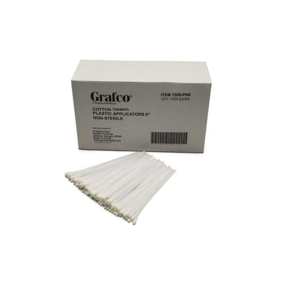 Grafco Cotton-Tipped Applicators, 6", Plastic (1599-PN6)