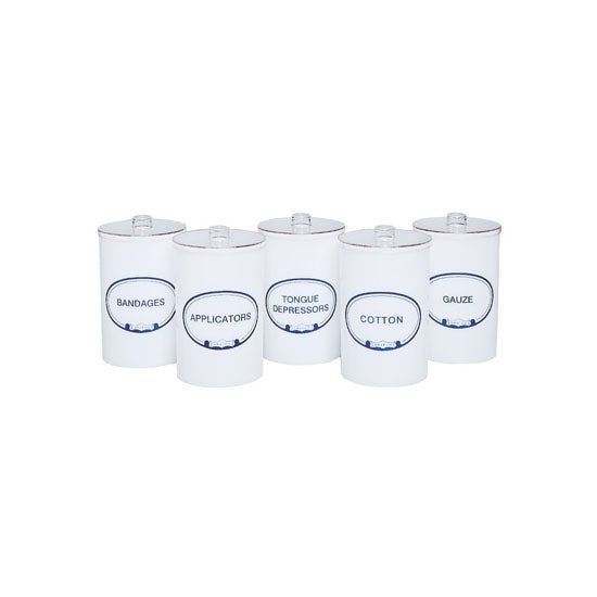 Grafco Plastic Sundry Jars, Labeled Opaque Plastic Jars (3455)