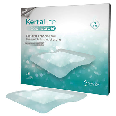 KCI KerraLite Cool Hydrogel Moisture Balancing Dressing Adhesive Border, 4-3/10" x 4-3/10" (CWL1008)