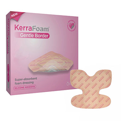KCI KerraFoam Gentle Border Foam Dressing Heel, 9.8" x 9" (CWL1024)