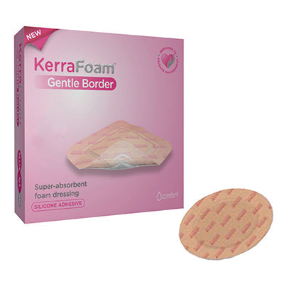 KCI KerraFoam Gentle Border Foam Dressing Oval, 7" x 8" (CWL1135)