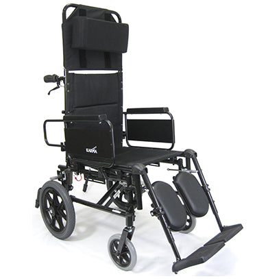 Karman KM5000 18" Lightweight Reclining Transport Wheelchair w/Removable Desk Armrest