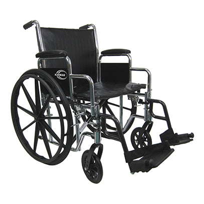 Karman KN-920 20" Heavy Duty Wheelchair w/Removable Armrest and Adjustable Seat Height