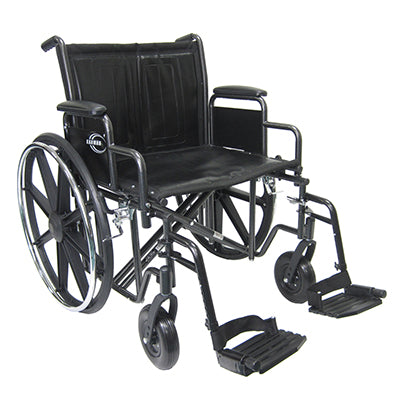Karman 22" Heavy Duty Wheelchair w/Removable Armrest and Adjustable Seat Height