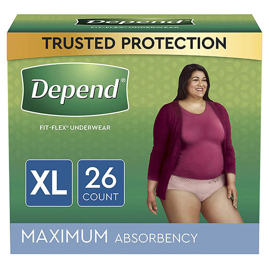 Kimberly Clark FIT-FLEX Underwear for Women, Maximum Absorbency, XLarge, Tan (43586)
