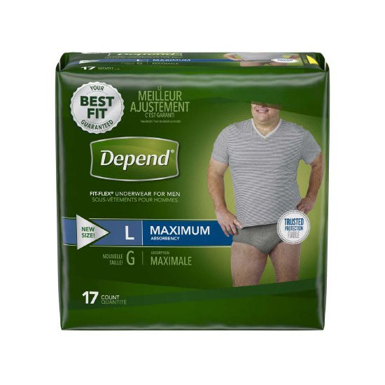 Kimberly Clark FIT-FLEX Underwear for Men, Maximum, Large (47926)