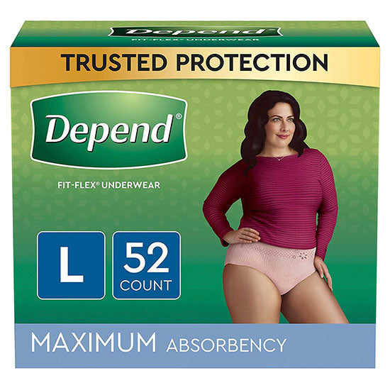 Kimberly Clark FIT-FLEX Underwear for Women, Maximum Absorbency, Large, Blush (53743)