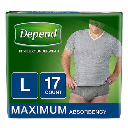 Kimberly Clark FIT-FLEX Underwear for Men, Maximum, Large, Gray (53745)