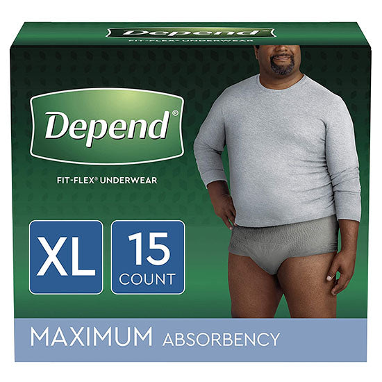 Kimberly Clark FIT-FLEX Underwear for Men, Maximum, XLarge, Gray (53746)