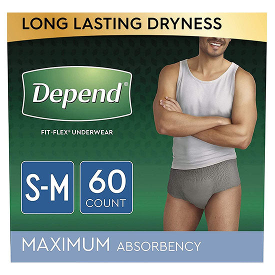 Kimberly Clark FIT-FLEX Underwear for Men, Maximum, S/M, Gray (53748)
