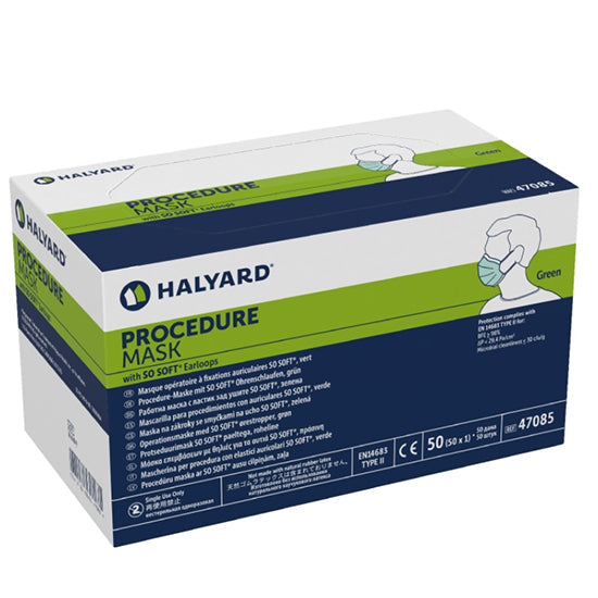 Halyard Procedure Mask, Blue, Pleat-style (47080)