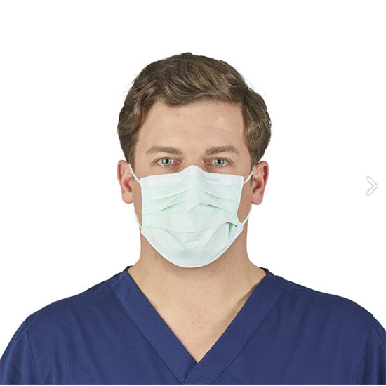 Halyard Procedure Mask, Blue, Pleat-style (47080)
