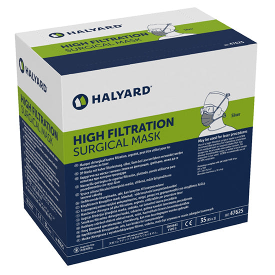 Halyard High Filtration Surgical Mask, Fog-Free with Foam Strip (47650)