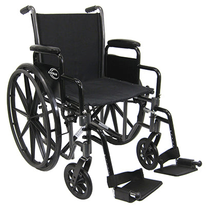Karman LT-700T 16" Height Adujustable Seat, Lightweight Steel Wheelchair w/Removable Armrest