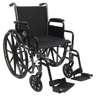 Karman LT-700T 20" Height Adujustable Seat, Lightweight Steel Wheelchair w/Removable Armrest
