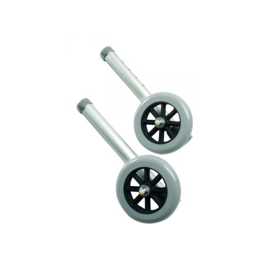 Lumex 5" AutoStop Walker Wheels, Silver (603450A)