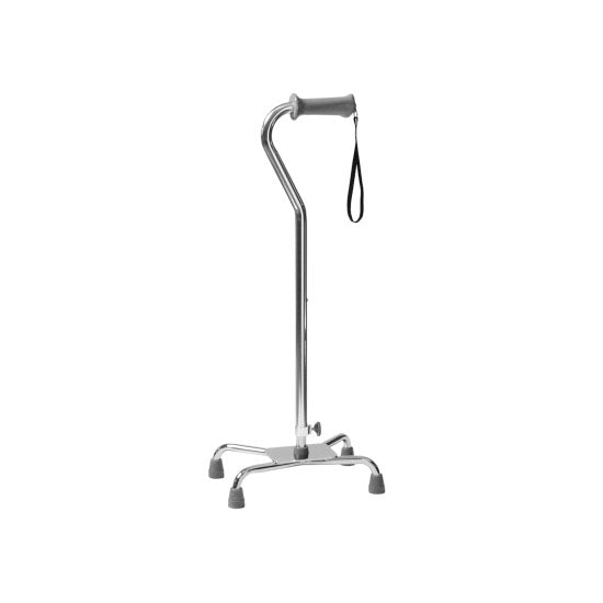 Lumex Silver Collection Low Profile Quad Cane, Aluminum, Ortho-Ease Grip, Large Base (6120A)