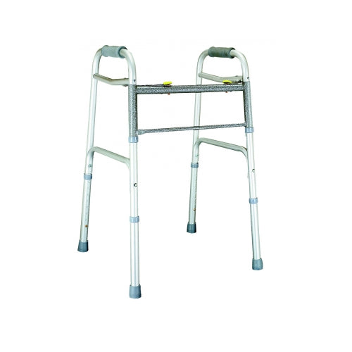 Lumex Dual-Release Folding Walker, Adult, Without Wheels, Aluminum (616070A)