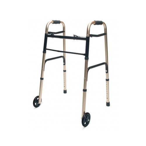 Lumex Everyday Dual Release Walker, With Fixed Front Wheels, Gold (716270G-1)