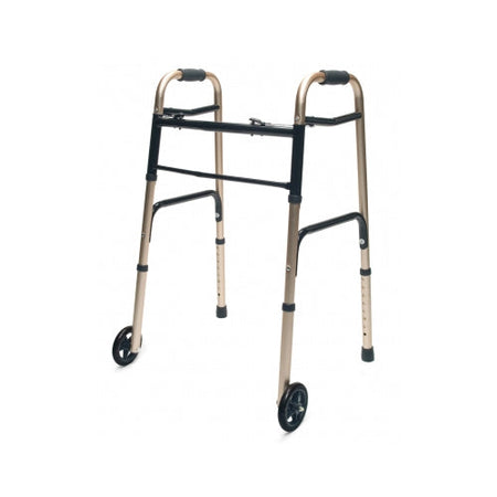 Lumex Everyday Dual Release Walker, With Fixed Front Wheels, Gold (716270G-2)