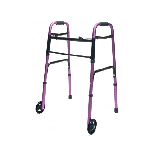 Lumex Everyday Dual Release Walker, With Fixed Front Wheels, Plum (716270P-1)