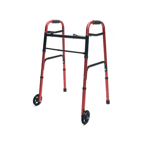 Lumex Everyday Dual Release Walker, With Fixed Front Wheels, Red (716270R-2)