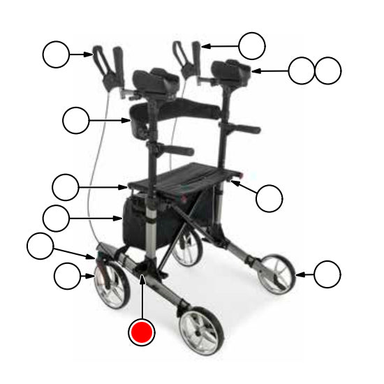 Replacement Cane Holder for Lumex LX9000 Rollator (LX9000-CH)