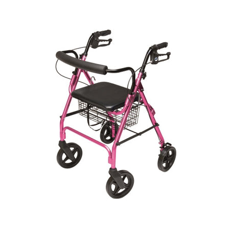 Lumex Walkabout Four-Wheel Contour Deluxe Rollator, Pink (RJ4805P)