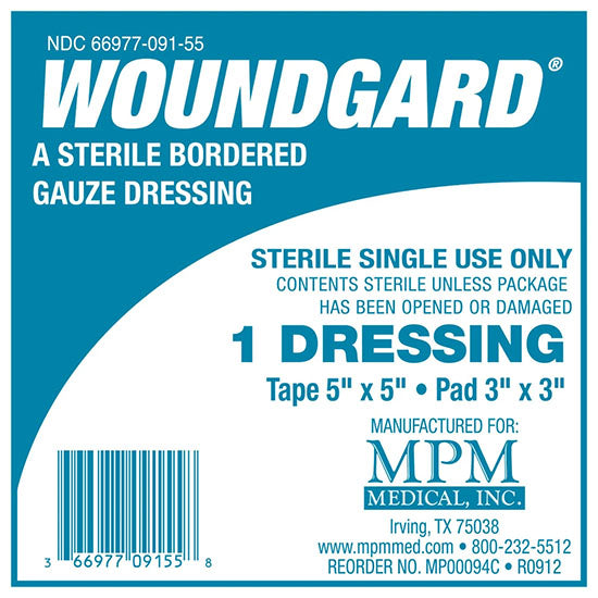 MPM Medical WoundGard Bordered Gauze Dressing, 5" x 5" (MP00094)