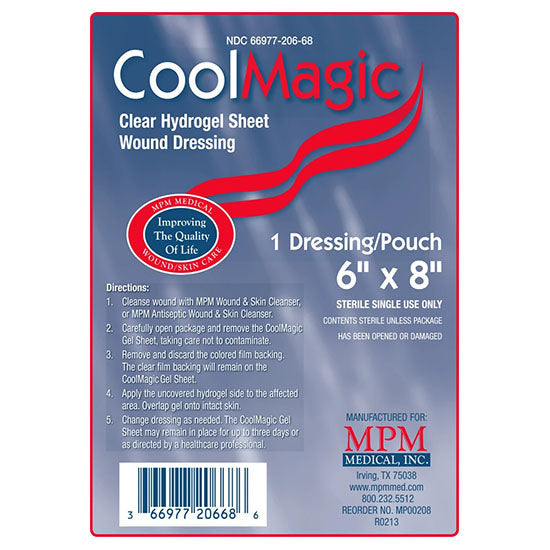 MPM Medical CoolMagic Hydrogel Sheet Dressing, 6" x 8" (MP00208)