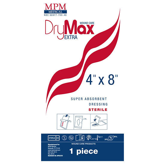 MPM Medical DryMax Extra Super Absorbent Dressing, 4" x 8" (MP00701)