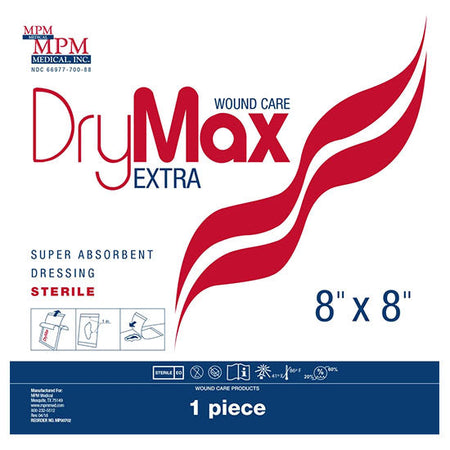 MPM Medical DryMax Extra Super Absorbent Dressing, 8" x 8" (MP00702)
