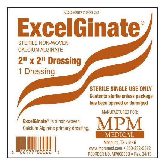 MPM Medical ExcelGinate Dressing, 2" x 2" (MP00800)