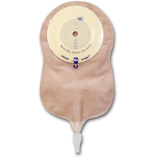 Marlen UltraMax One Piece Urostomy Pouch w/AquaTack Hydrocolloid Barrier, Cut-to-fit Starter Hole (72400)