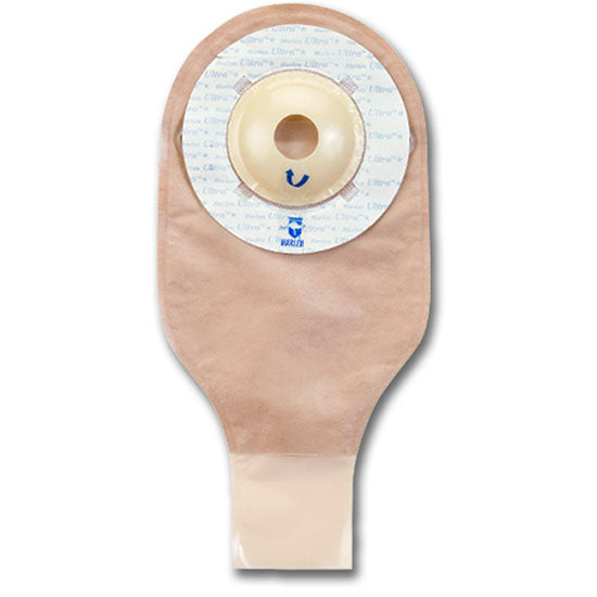 Marlen UltraLite Ileostomy-Colostomy Drainable One-Piece Pouch, with Aquatack and Kwik-Klose, Shallow Convexity, Pre-cut 1-3/8" (56534)