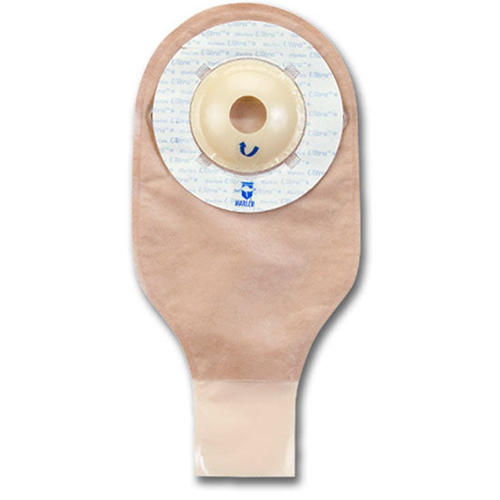 Marlen UltraLite Ileostomy-Colostomy Drainable One-Piece Pouch, with Aquatack and Kwik-Klose, Shallow Convexity, Pre-cut 3/4", Transparent (57519)