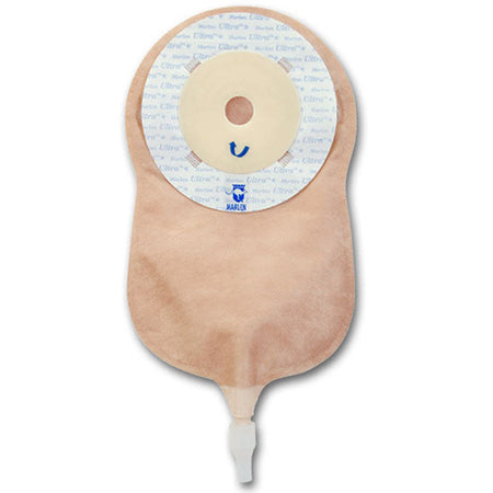 Marlen UltraLite One Piece Urostomy Pouch w/Skin Shield Barrier, Flat, Pre-cut 1" (77005)