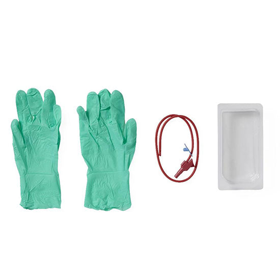 Medline Open Suction Rigid Trays with Catheter and Gloves, 14Fr (DYND48982)