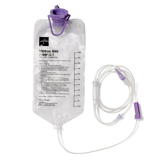 Medline EntraFlo Feeding Set with ENFit, 1000 mL Bag (ENFIT70552)