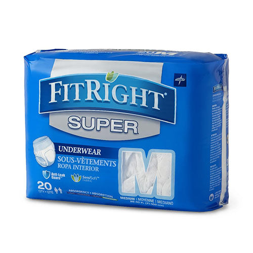 Medline FitRight Super Protective Underwear, Size M (FIT33005A)