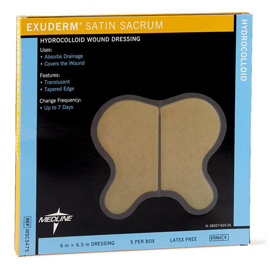 Medline Exuderm Satin Hydrocolloid Wound Dressing, 6.4" x 6.5" (MSC5475)